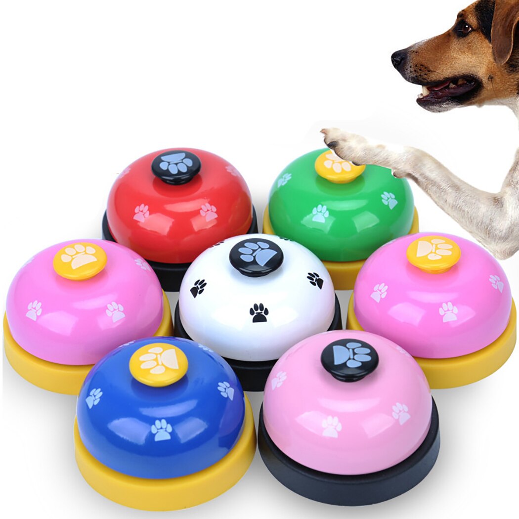 3pcs Cat Dog Toys Pet Training Bell Set Creative Footprint Pattern Cat Dog Training Bell Pet Supplies Random Color-ebowsos