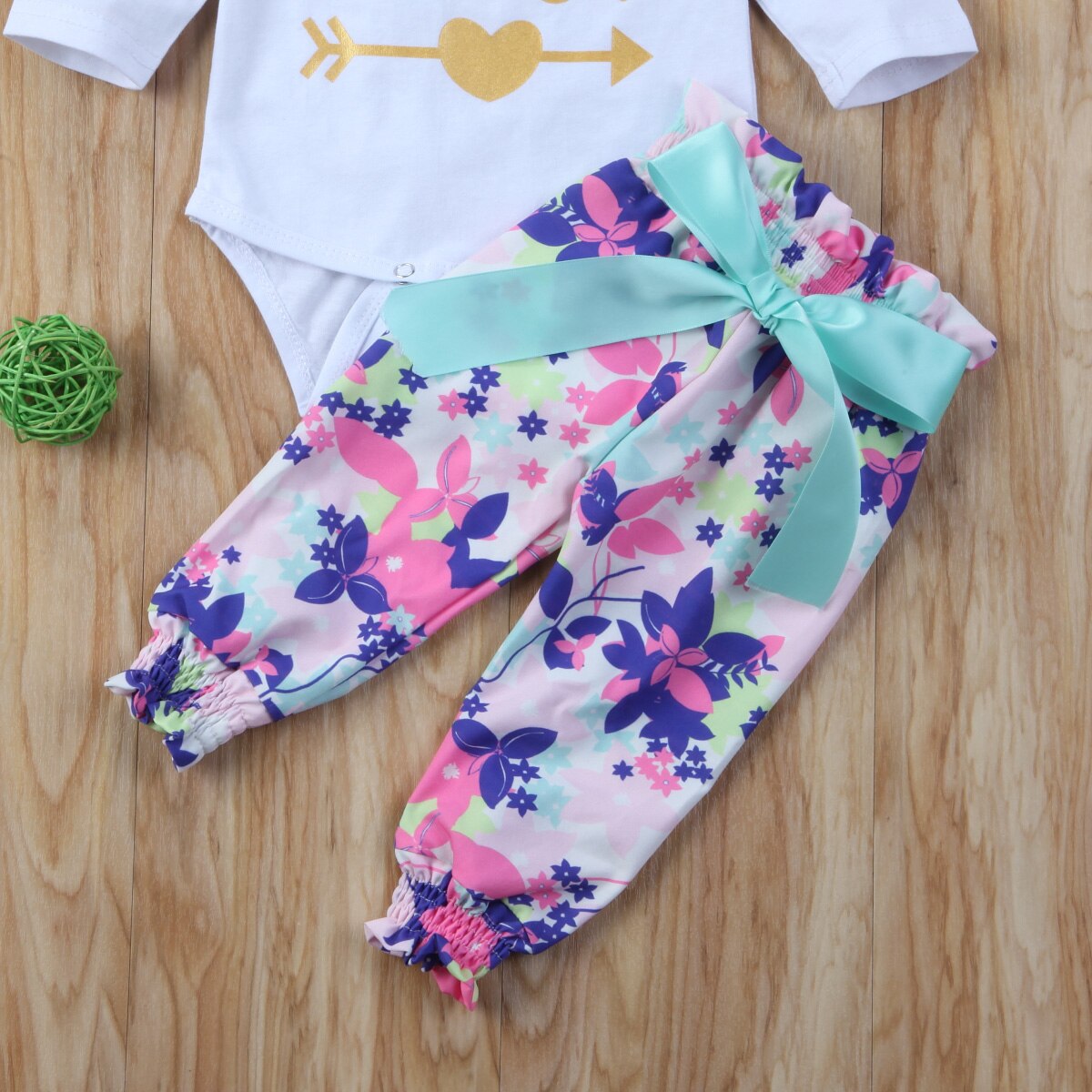 3pcs Infant Baby Girl Cotton Bodysuit = Pants Kid Floral Outfits Set 0-18M clothes sets - ebowsos