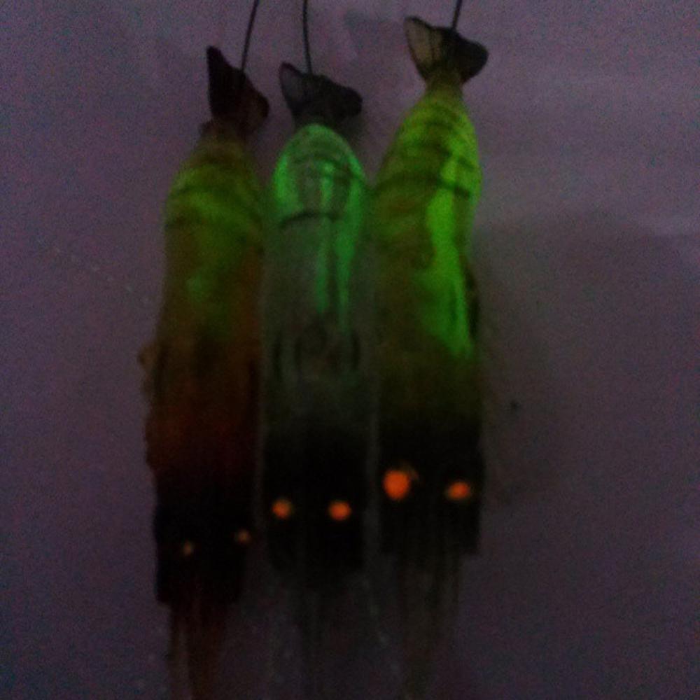 3pcs Luminous Soft Lures 10cm 6g Fishing Lures Soft Luminous Lure Shrimp Artificial Baits With Hooks Spinner Baits Fishing Tools-ebowsos