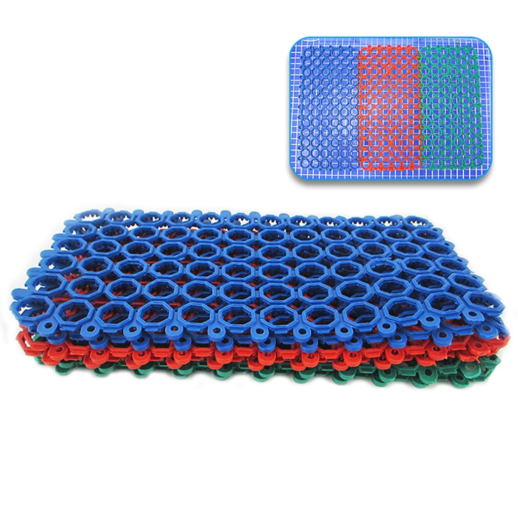 3pcs Multifunction Anti-Slip Feet Pads Comfortable Small Pet Cage Mat Plastic Hamster Cage Mat Pet Cage Mat Splicing Holes-ebowsos