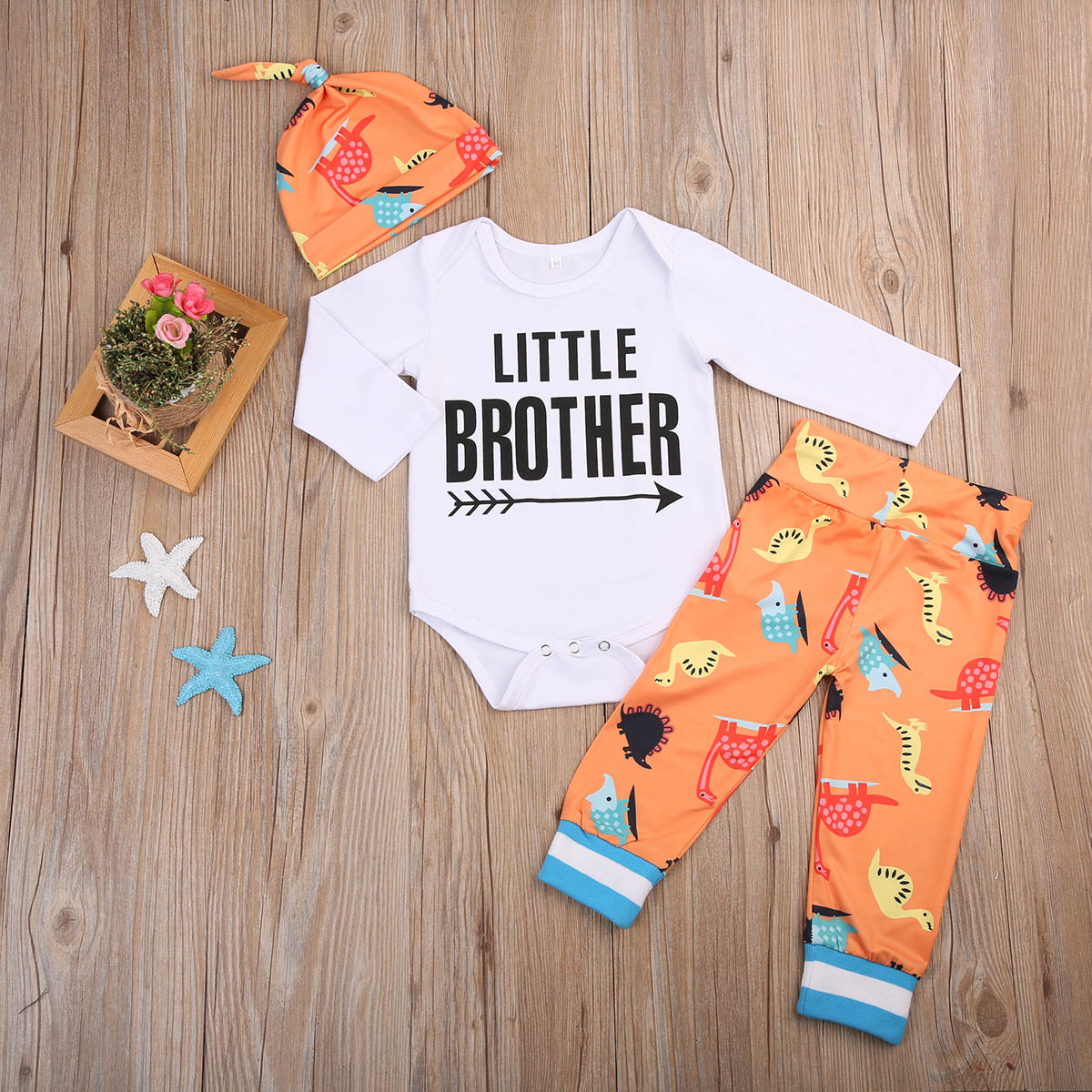 3pcs Newborn Baby Boys Long Sleeve T shirt+Pants+Hat Outfits Set Clothes 0-24M - ebowsos