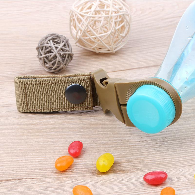 3pcs Nylon Hook Webbing Belt Buckle Molle Camping Water Bottle Holder Clip Climb Carabiner Belt Buckle with Key Ring New-ebowsos