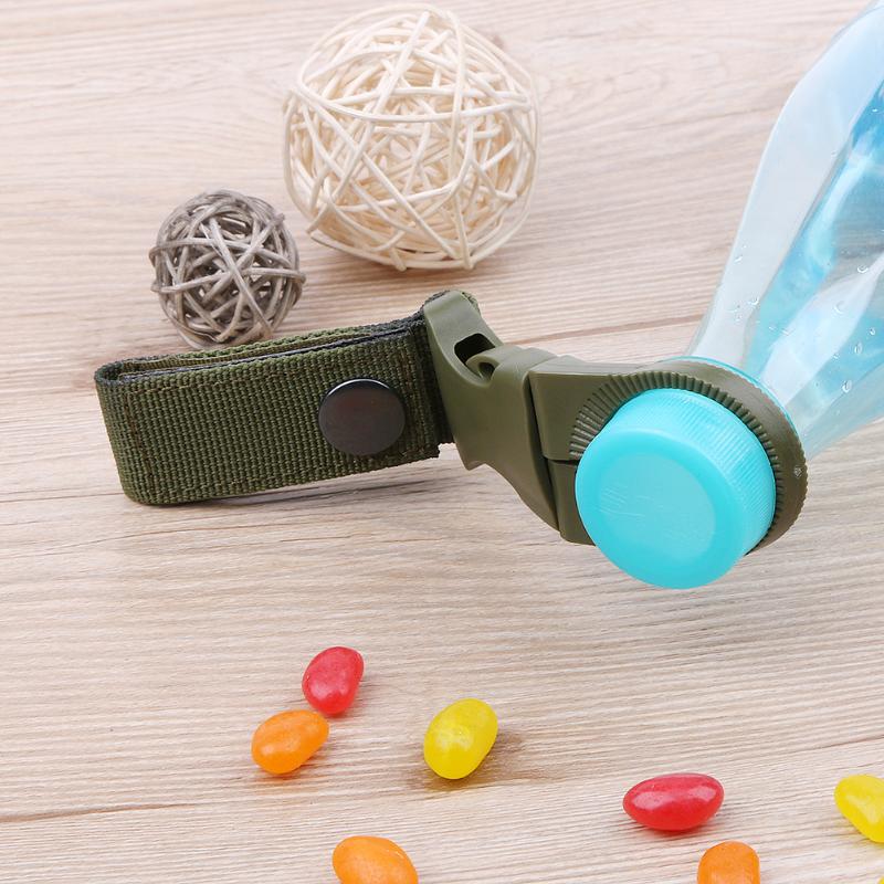 3pcs Nylon Hook Webbing Belt Buckle Molle Camping Water Bottle Holder Clip Climb Carabiner Belt Buckle with Key Ring New-ebowsos