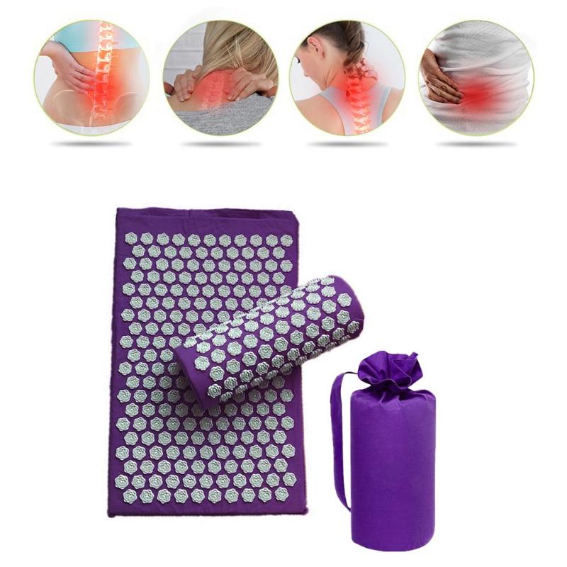 3pcs/set Hot Sale Yoga Mats Wear-resistant Portable Spike Relieve Stress Pain Pad Lotus Acupuncture Massage Yoga Pillow-ebowsos