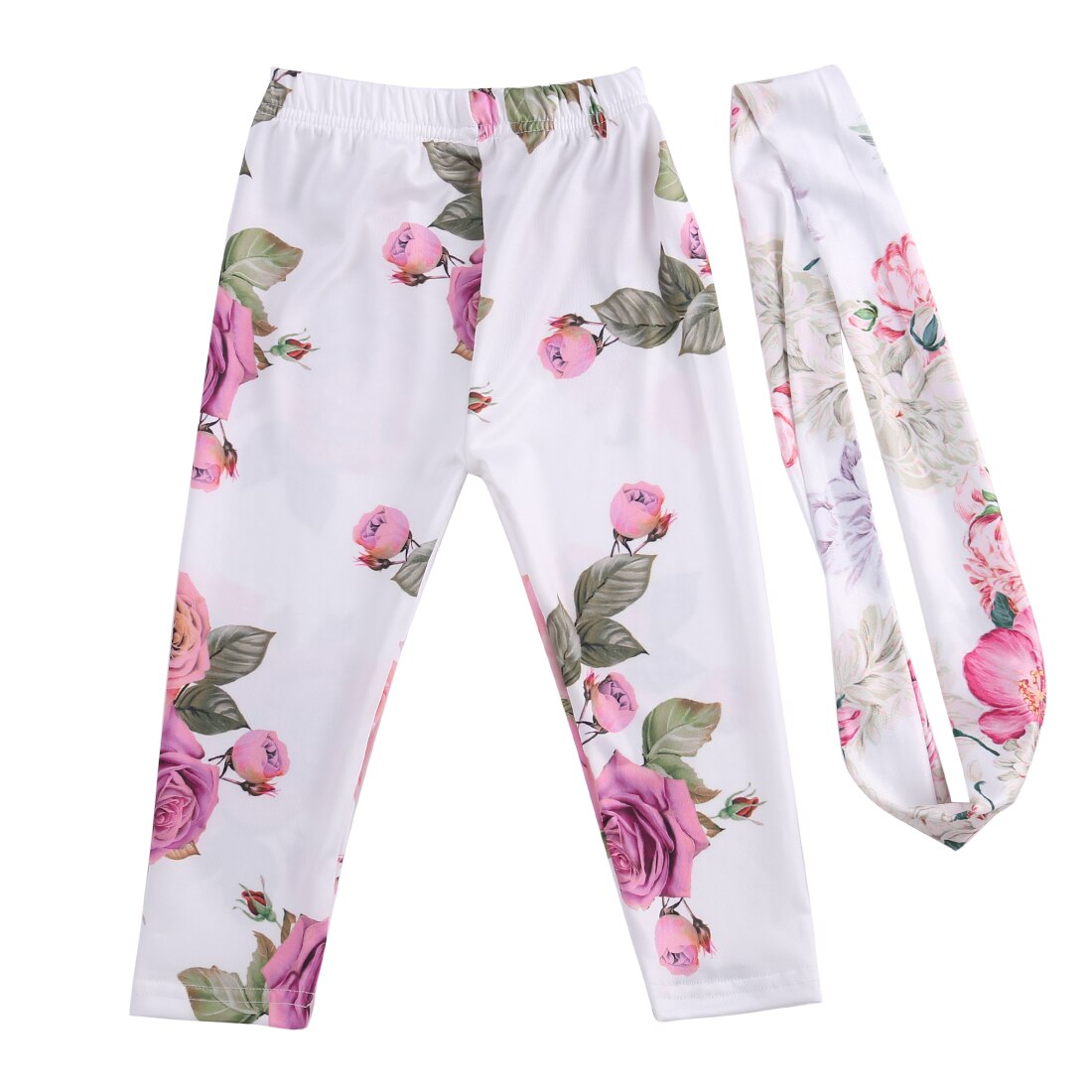 3pz Neonato Bambino Ragazze Floreale Completo T-shirt+Pantaloni Leggings Vestiti - ebowsos