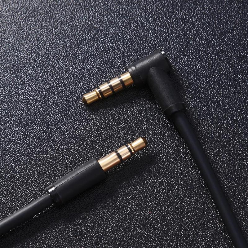 4.5FT 3.5mm Audio Cable Right Angle Male to Male Car Aux Cord with Mic for Beats Headphones High Quality Audio Cable Promotion - ebowsos