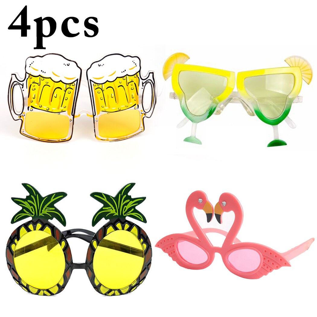 4 Pairs Funny Hawaiian Beer Glasses Plastic Toy Decoration Glasses Beach Goblet Spirits Glasses Party Decoration Supplies-ebowsos