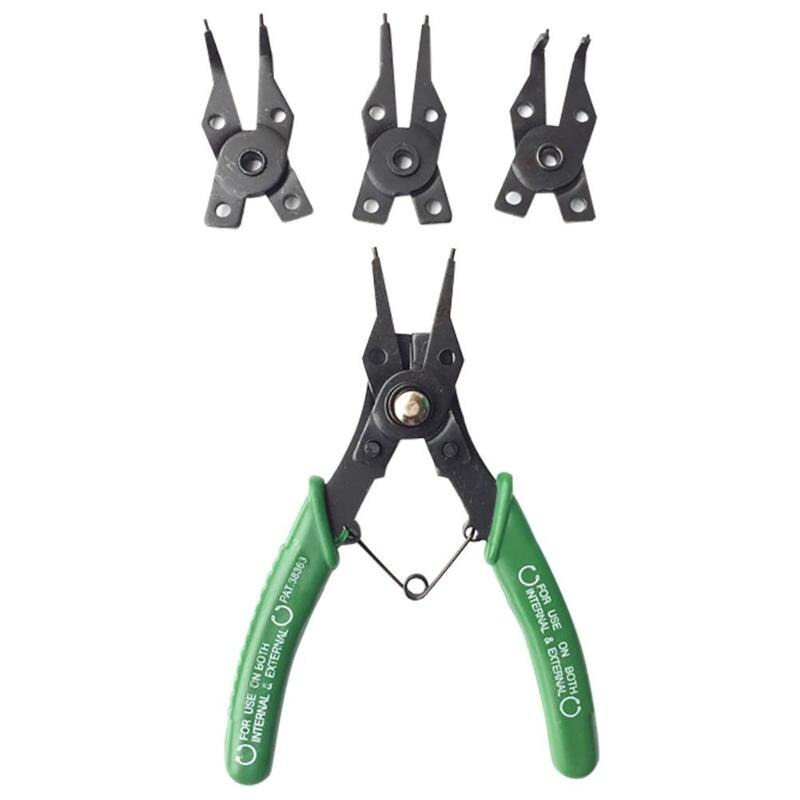 4 in 1 Multifunction 7 inch Circlip Snap Plier 4 Headed Fastener Puller - ebowsos