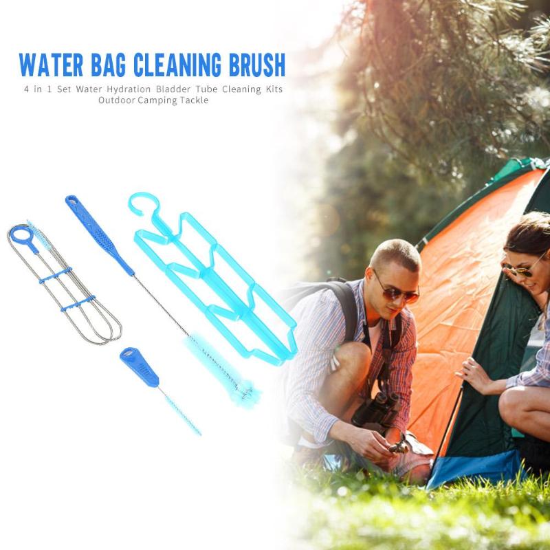 4 in 1 Water Hydration Bladder Tube Cleaning Kit Outdoor Hiking Picnic Tool-ebowsos