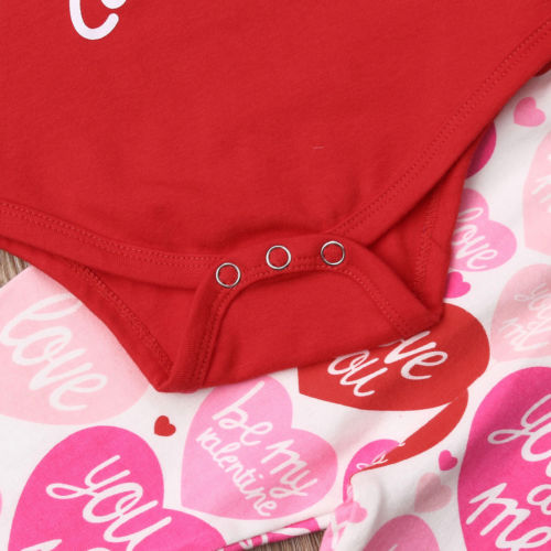 4 pcs Baby Girls Pants Set Newborn Infant Toddler Letter Romper Arrow Heart Pants Hats Headband Clothes - ebowsos