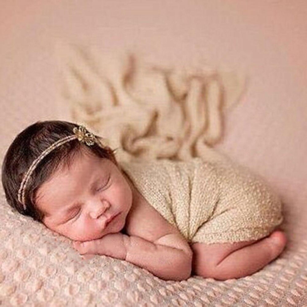 40*150cm Baby Photography Props Blanket Wraps Stretch Knit Wrap Newborn Photo Wraps Soft-ebowsos