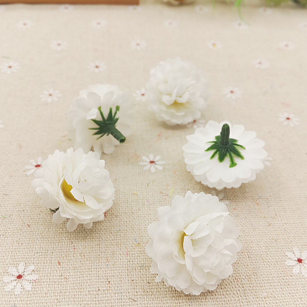 40PCS Small Carnation Flower Head Wreath Material Wedding Candy Box Accessories DIY Simulation Silk Flower Photo Wall Decoration-ebowsos