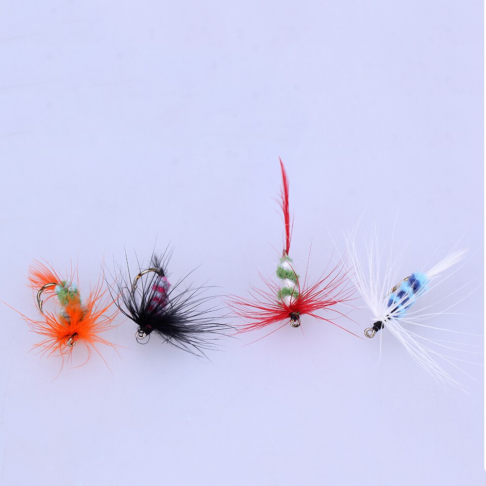 4PCS Fishing Lures Baits Insect Feather Shaped Metal Fishing Lure Fishing Bait Tackle With Single Treble Hooks Carp Tools-ebowsos