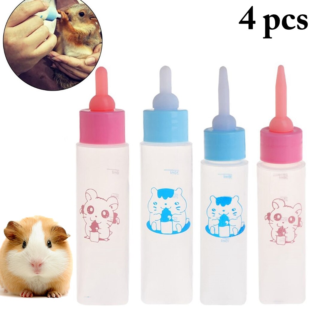 4PCS Hamster Rabbit Drinking Fountain Pet Feeding Bottle Nursing Bottle Multipurpose Pet Feeding Bottle Pet Nurser For Hamster-ebowsos