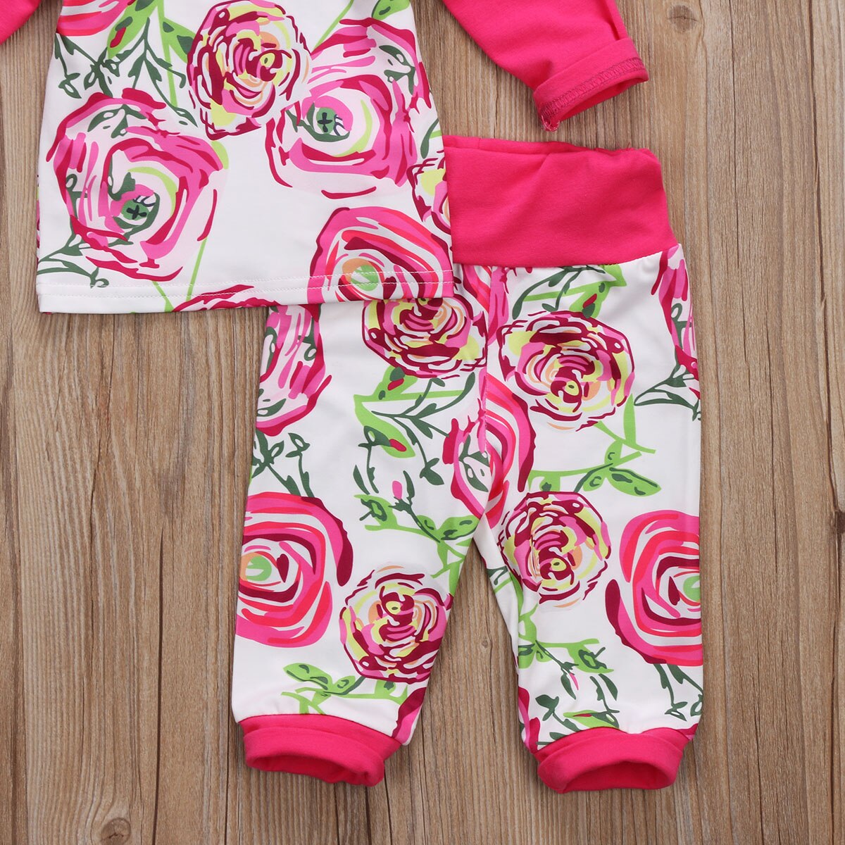 4PCS Toddler Infant Baby Warm Girls Flower Tops Long Pants Outfits Clothes Set - ebowsos