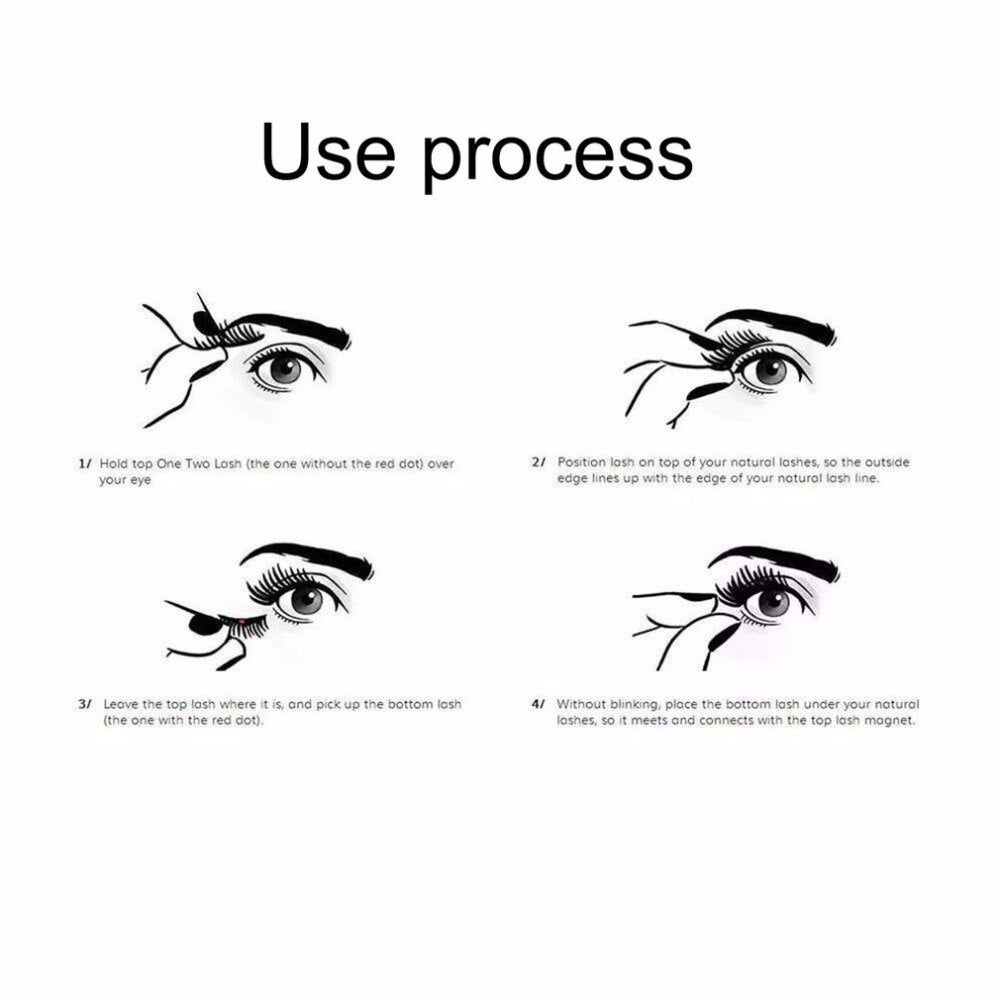 4PCS/lot Natural Thick Glue-free 3D Magnetic Eyelashes Long False Eyelashes Fake Eye lashes Beauty Makeup Tool Eyelash Extension - ebowsos