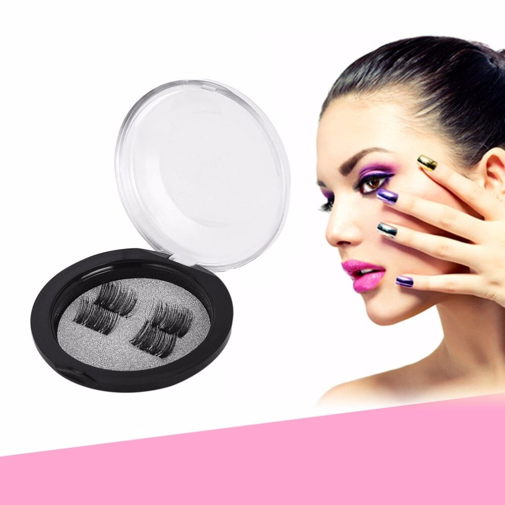 4Pcs Magnetic Eyelash False Lashes Non-glue Magnetic Lashes False Eyelashes Makeup Tool Toiletry Cosmetics 3D Lashes Kit Set - ebowsos