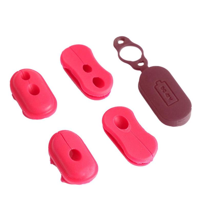 4pcs Case Silicone Cap M365 Electric Scooter Charge Port Cover Dust Plug-ebowsos