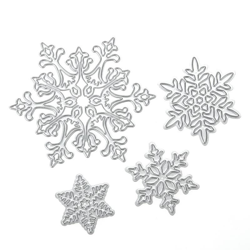 4pcs Christmas Snowflake Scrapbooking Album Paper Card Diary Hand Craft - ebowsos