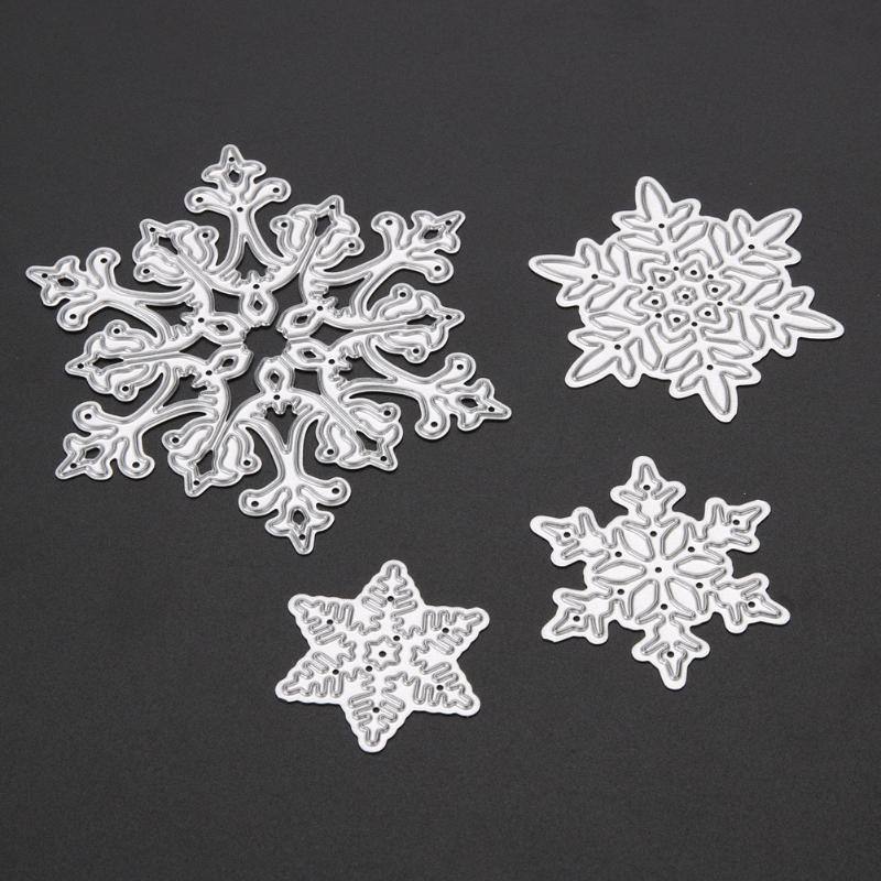 4pcs Christmas Snowflake Scrapbooking Album Paper Card Diary Hand Craft - ebowsos