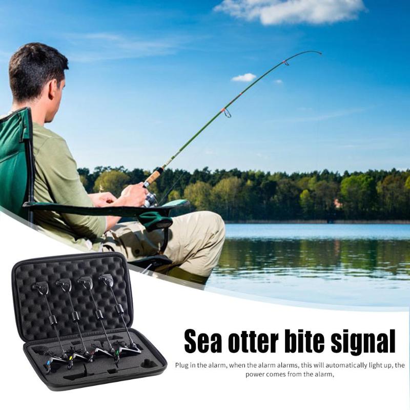 4pcs Fishing Swinger Carp Fishing Indicator Outdoor Fishing Swingers LED Illuminated Indicator Carp Fishing Tackle-ebowsos