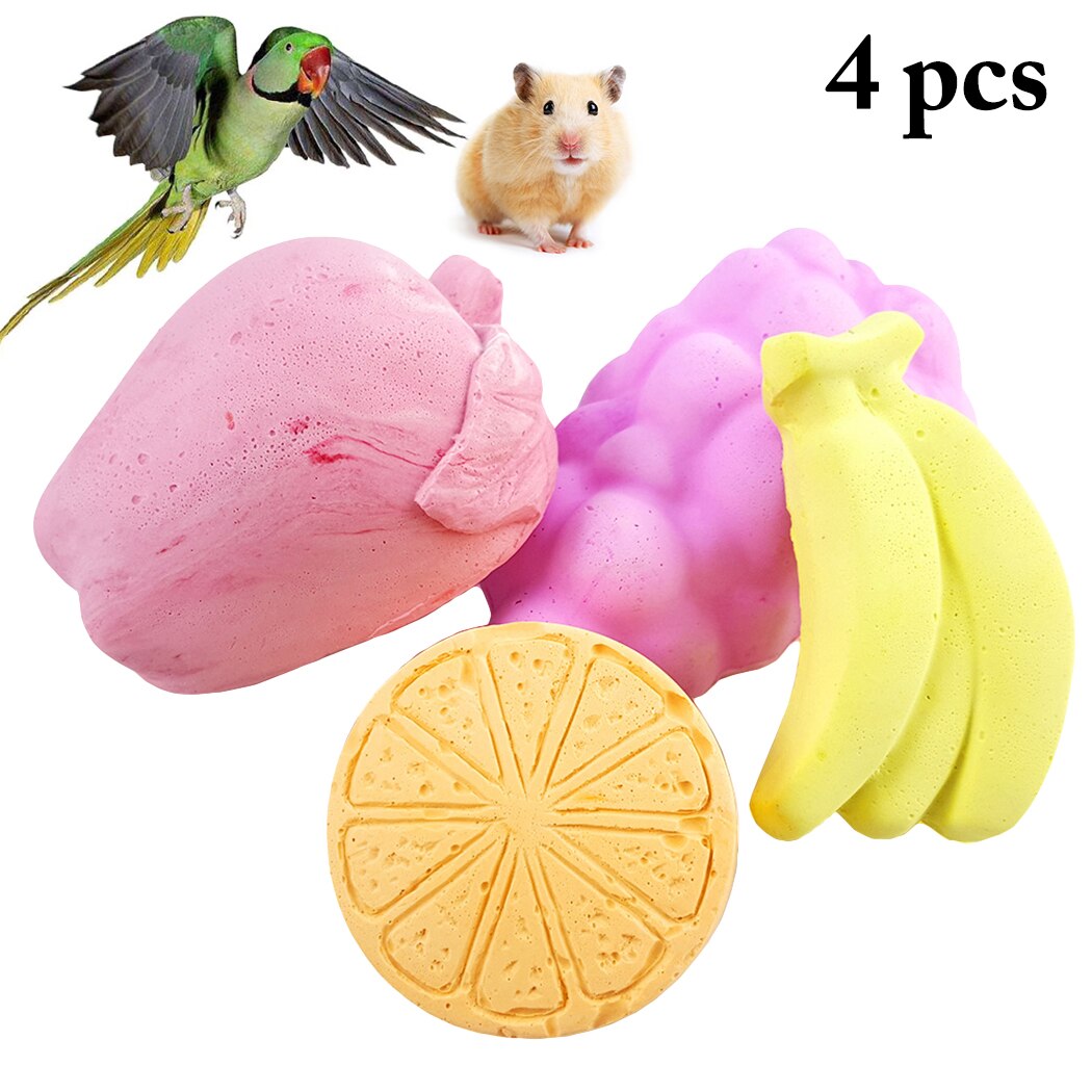 4pcs Teeth Grinding Stone Toys Guinea Pig Hamster Rabbit Small Pet Supplies Minerals Molar Stone Chew Toys For Chinchilla Totoro-ebowsos