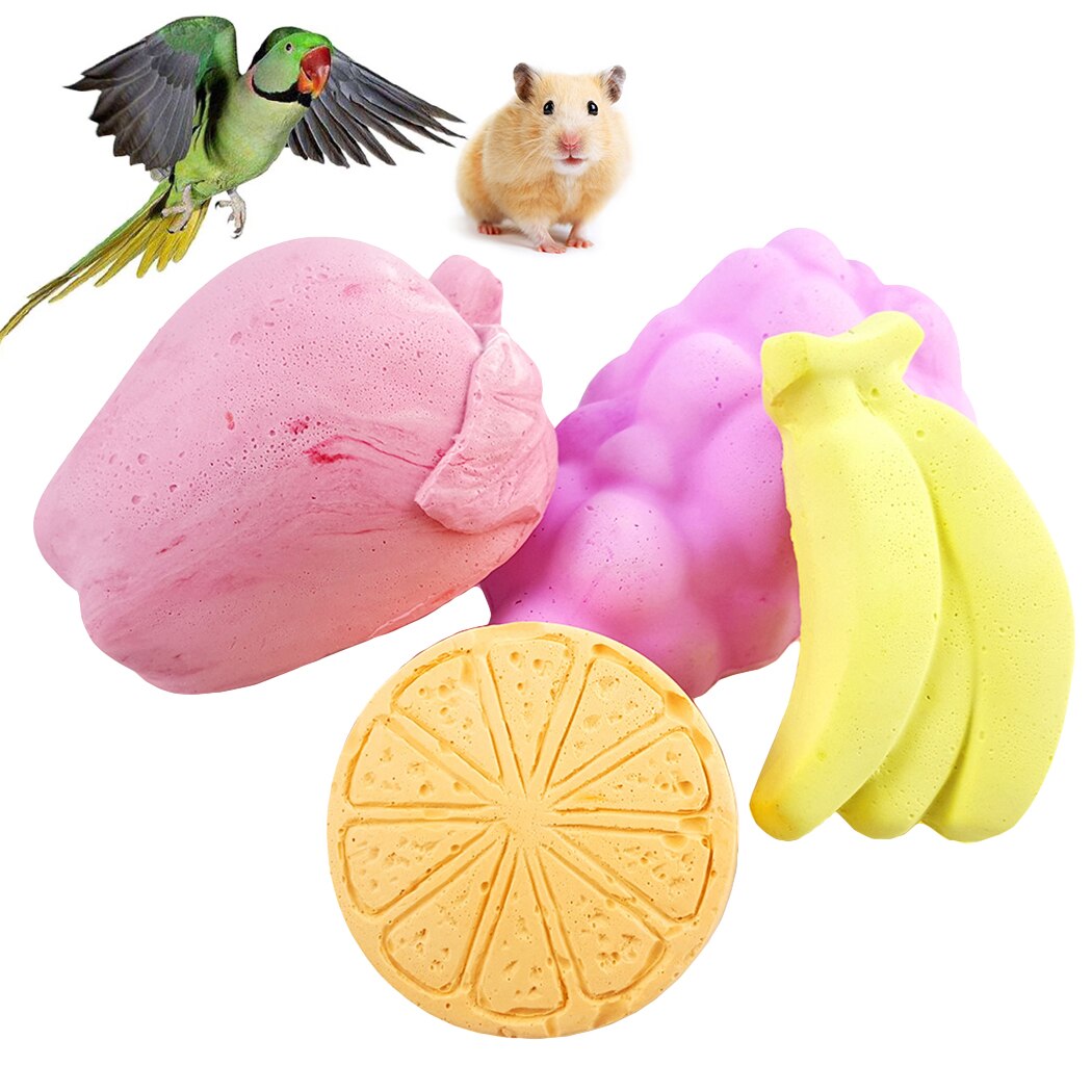 4pcs Teeth Grinding Stone Toys Guinea Pig Hamster Rabbit Small Pet Supplies Minerals Molar Stone Chew Toys For Chinchilla Totoro-ebowsos