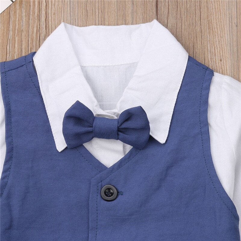 4pcs Toddler Baby Boys Gentleman Clothes Formal Party Tops T Shirt Pants Autumn Spring Formal Outfits - ebowsos