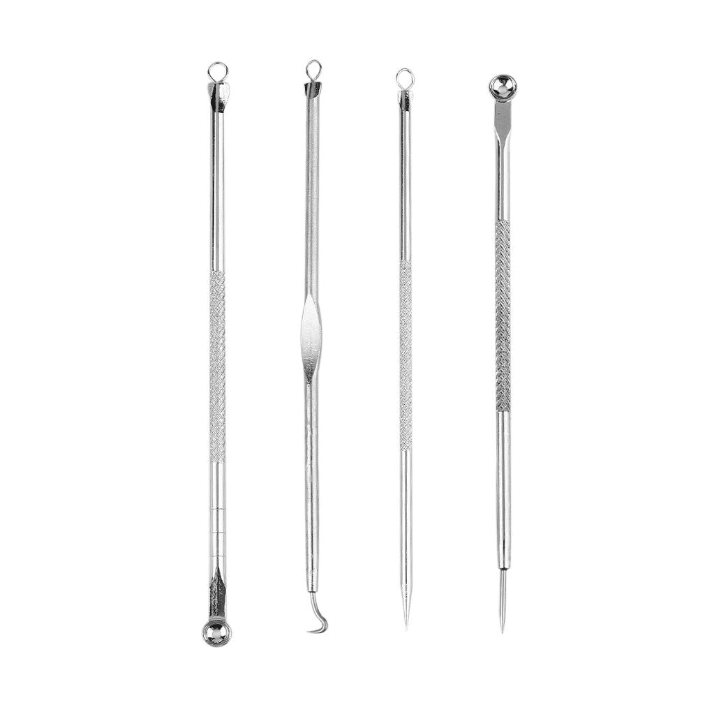 4pcs/set Acne Blackhead Removal Needles Stainless Steel Pimple Spot Comedone Extractor Beauty Face Pore Cleanser Skin Care Tools - ebowsos