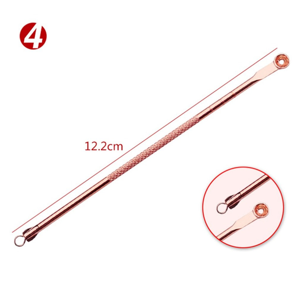4pcs/set Double-ended Acne Needle Blackhead Blemish Remover Pimple Comedone Facial Cleaning Skin Care Tool Stainless Steel - ebowsos