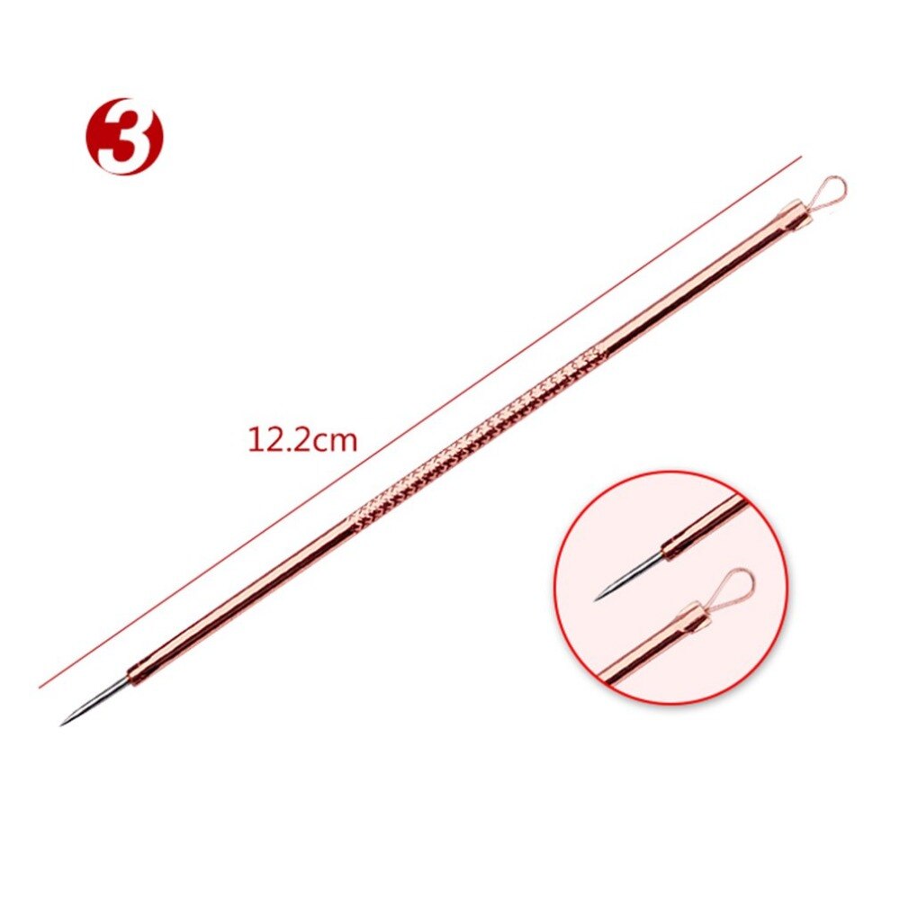 4pcs/set Double-ended Acne Needle Blackhead Blemish Remover Pimple Comedone Facial Cleaning Skin Care Tool Stainless Steel - ebowsos