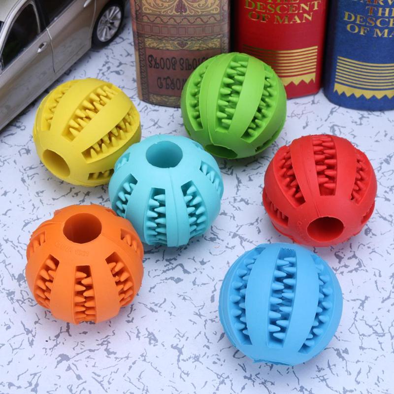 5/7 cm Dog Toy Interactive Rubber Balls Pet Dog Cat Puppy ElasticityTeeth Ball Dog Chew Toys Tooth Cleaning Balls Toys For Dogs - ebowsos