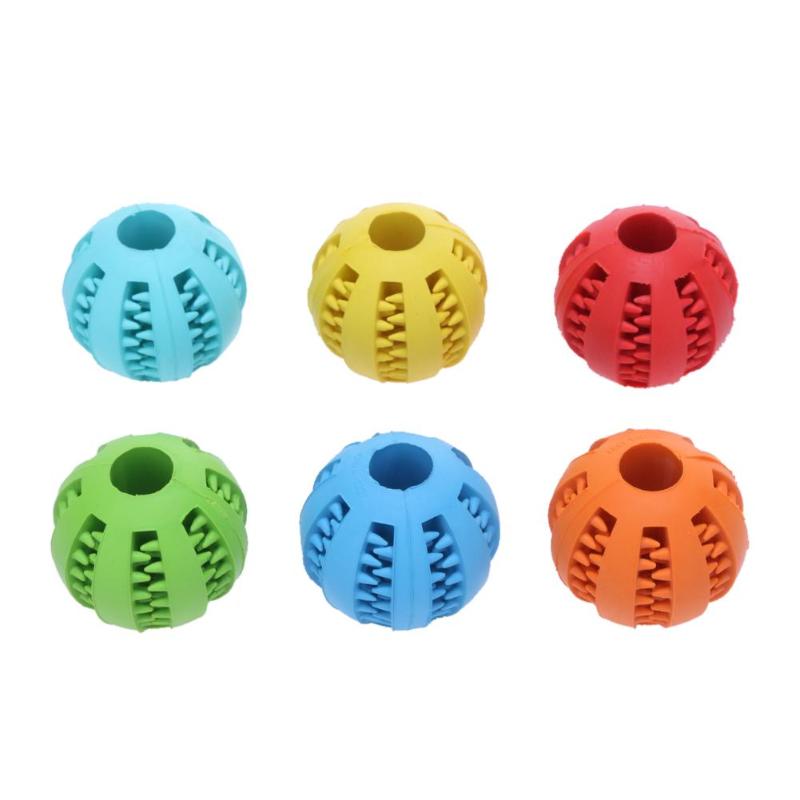 5/7 cm Dog Toy Interactive Rubber Balls Pet Dog Cat Puppy ElasticityTeeth Ball Dog Chew Toys Tooth Cleaning Balls Toys For Dogs - ebowsos