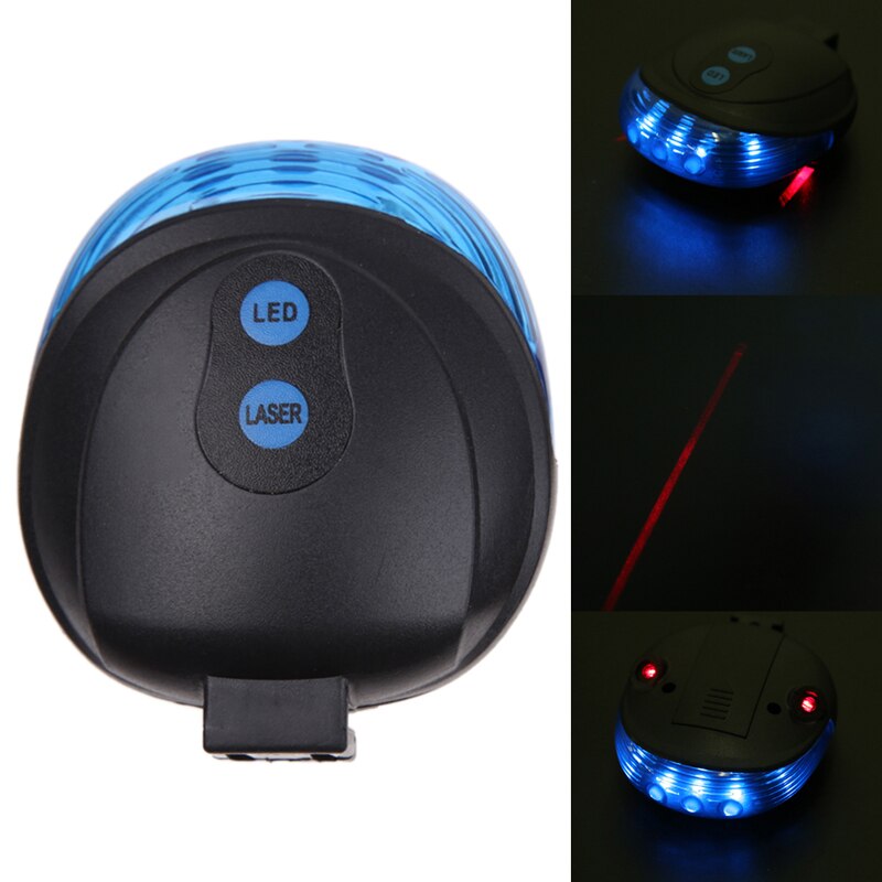 5 Blue LED 2 Laser Beam Bicycle Cycling Tail Rear Light Safety Night Warning Lamp Bike Tial Lights Bicycle Accessories-ebowsos