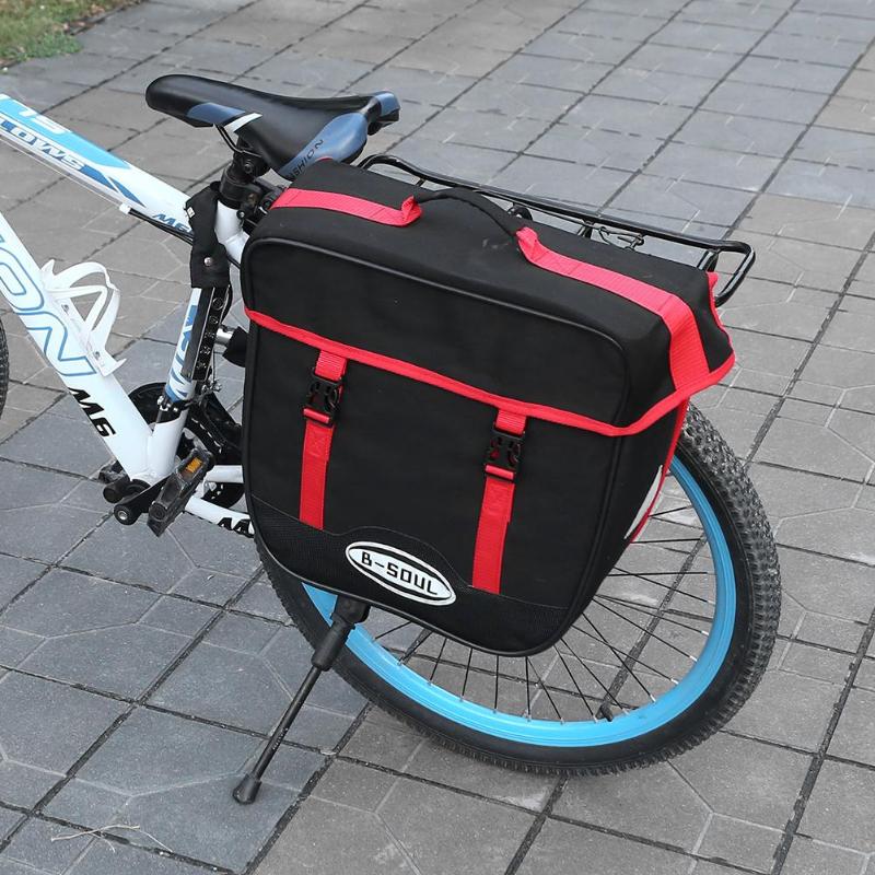 50L Mountain Bike Rear Bag Waterproof Bicycle Tail Seat Trunk Bag Bicycle Tail Seat Trunk Bag Double Side Cycling Rack Bag-ebowsos