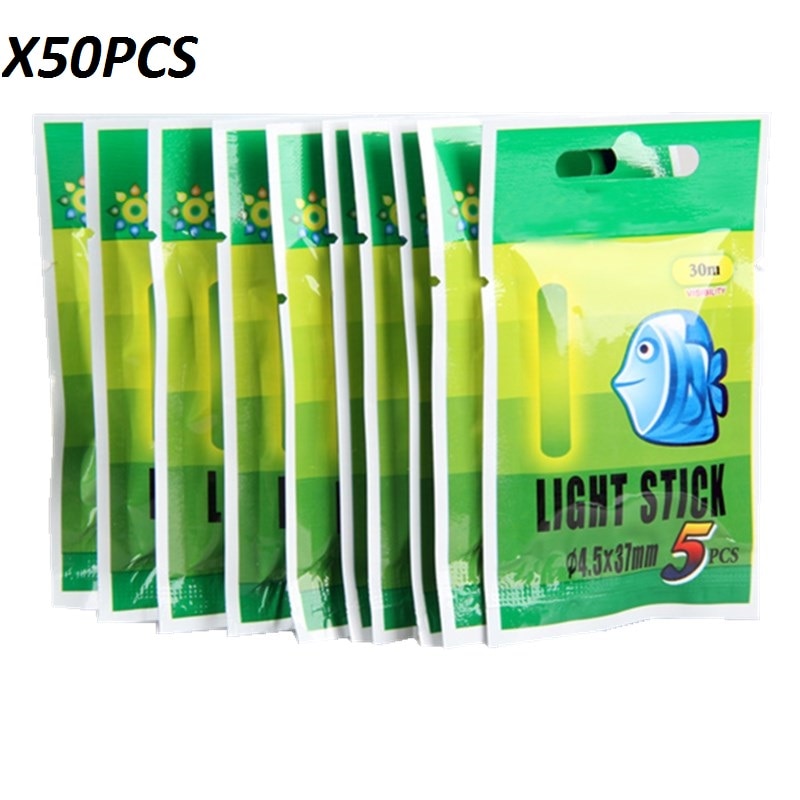 50PCS 37mm Fishing Float Night Fluorescent Light Glow Stick Lightstick Float For Night Fishing Glow Stick for Fishing-ebowsos