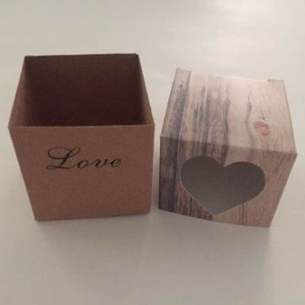 50Pcs Hollow Love Candy Box Retro Kraft Paper Candy Boxes Creative Candy Box To Send Rope Party Gift For Guests-ebowsos