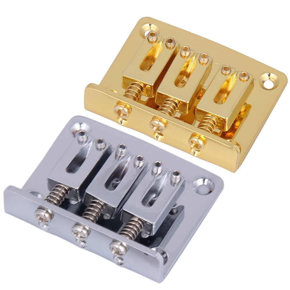 50mm Guitar Bridge Adjustable Tailpiece for Cigar Box Guitar 3 String Hard-tail Tailpieces with Saddles Guitar Accessories-ebowsos