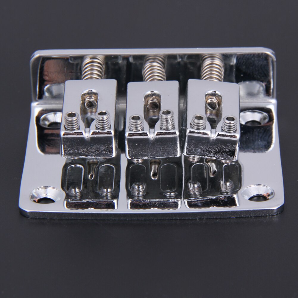 50mm Guitar Bridge Adjustable Tailpiece for Cigar Box Guitar 3 String Hard-tail Tailpieces with Saddles Guitar Accessories-ebowsos