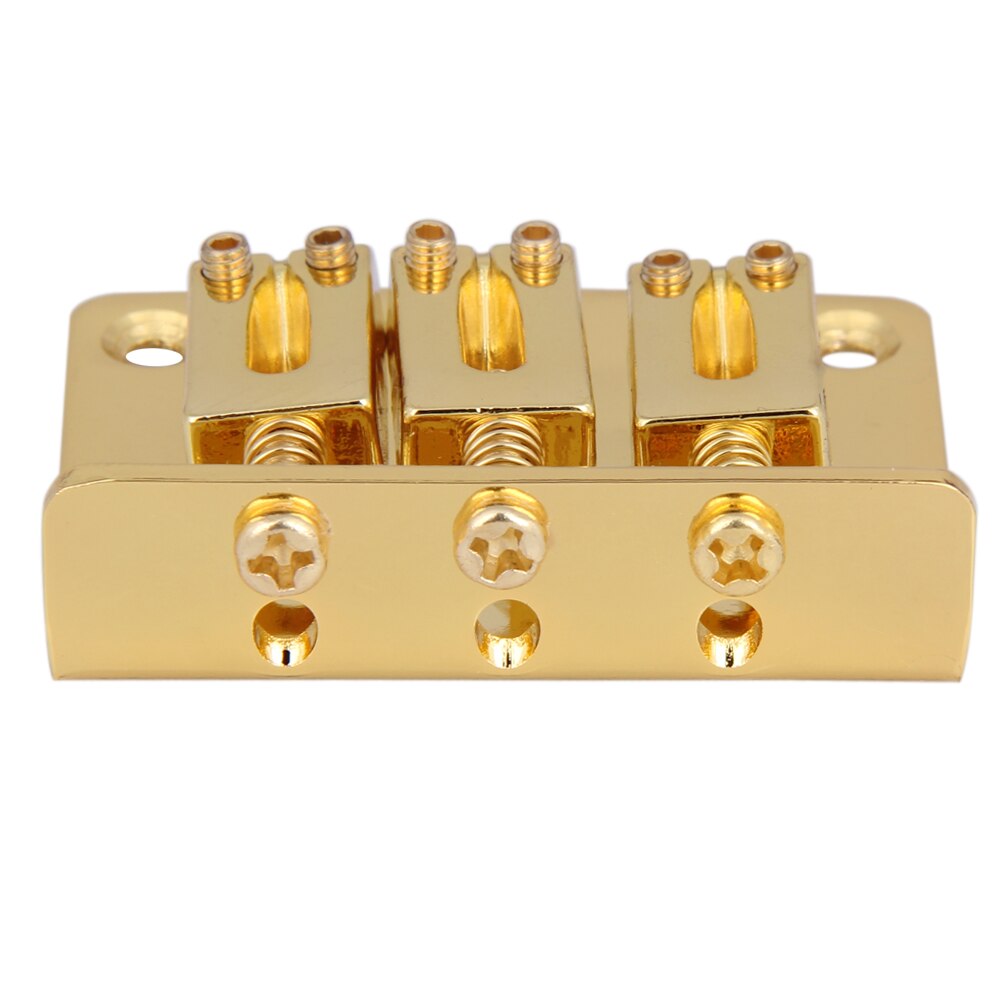 50mm Guitar Bridge Adjustable Tailpiece for Cigar Box Guitar 3 String Hard-tail Tailpieces with Saddles Guitar Accessories-ebowsos