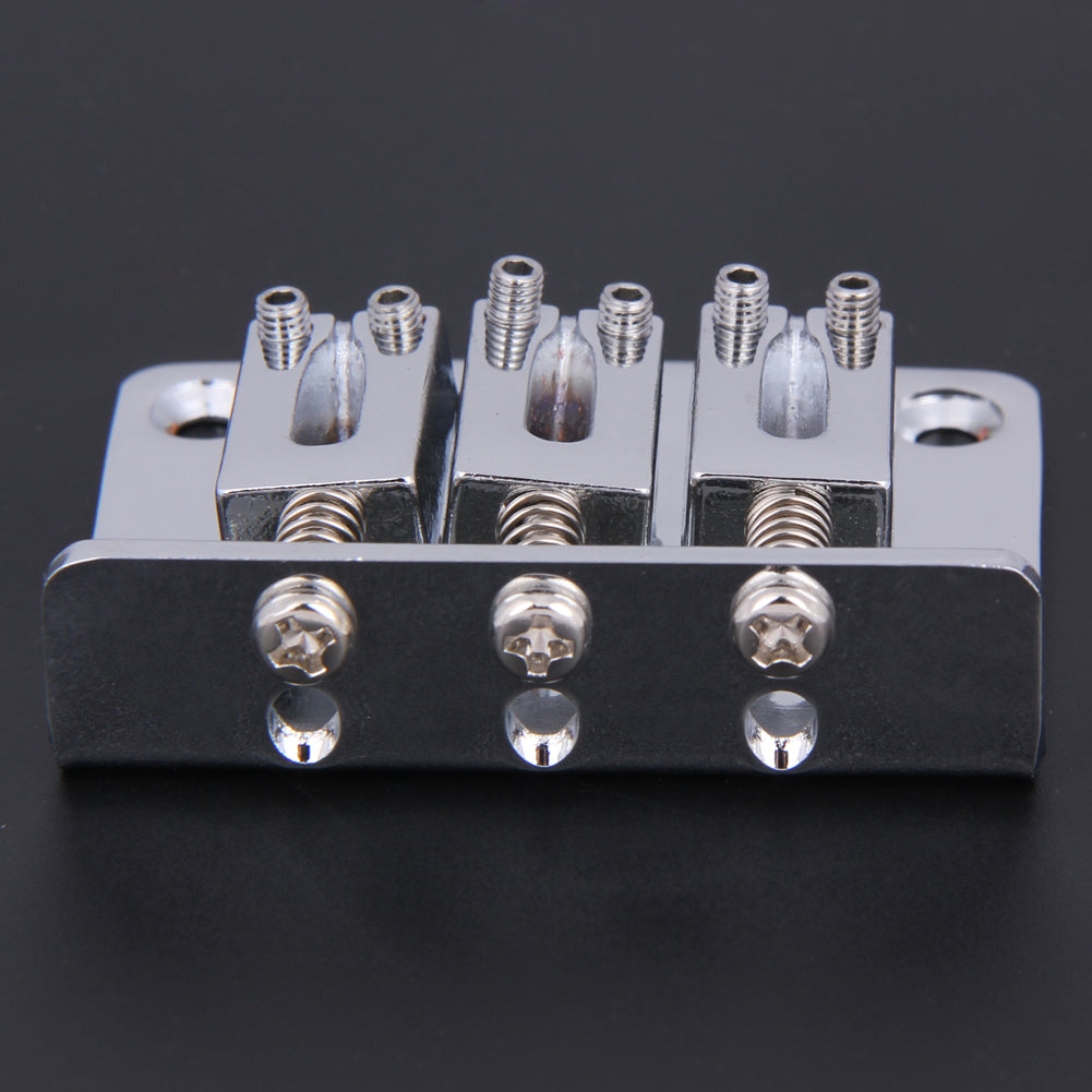 50mm Guitar Bridge Adjustable Tailpiece for Cigar Box Guitar 3 String Hard-tail Tailpieces with Saddles Guitar Accessories-ebowsos