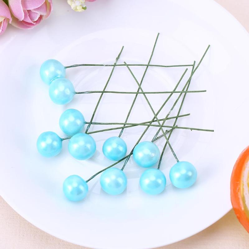 50pcs Cherry Plastic Artificial Flower Berries Wedding Christmas Decor - ebowsos