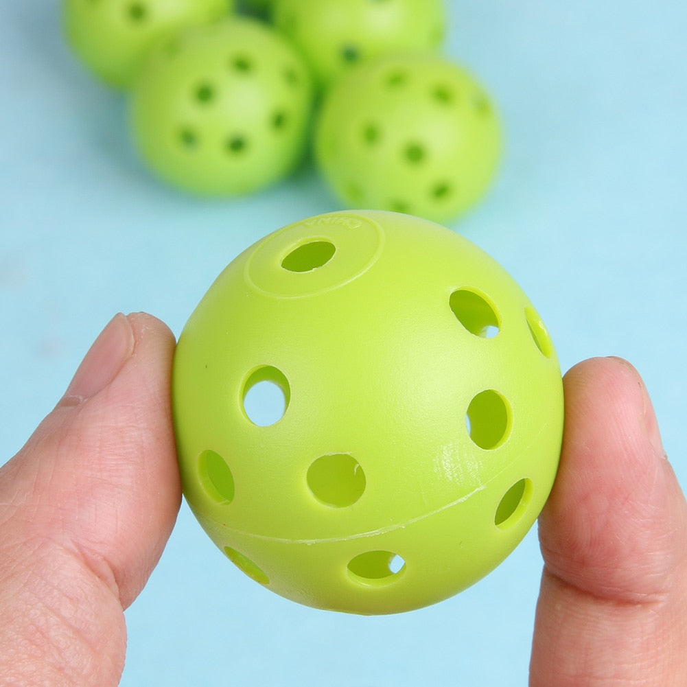 50pcs Green Golf Practice Balls Plastic Whiffle Airflow Hollow Sports Ball With 26pcs Holes Golf Accessories-ebowsos