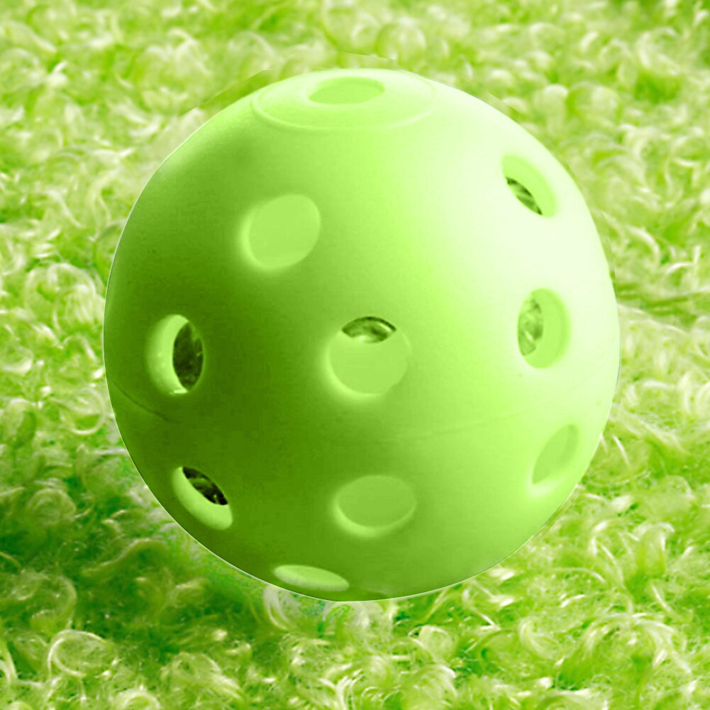 50pcs Green Golf Practice Balls Plastic Whiffle Airflow Hollow Sports Ball With 26pcs Holes Golf Accessories-ebowsos