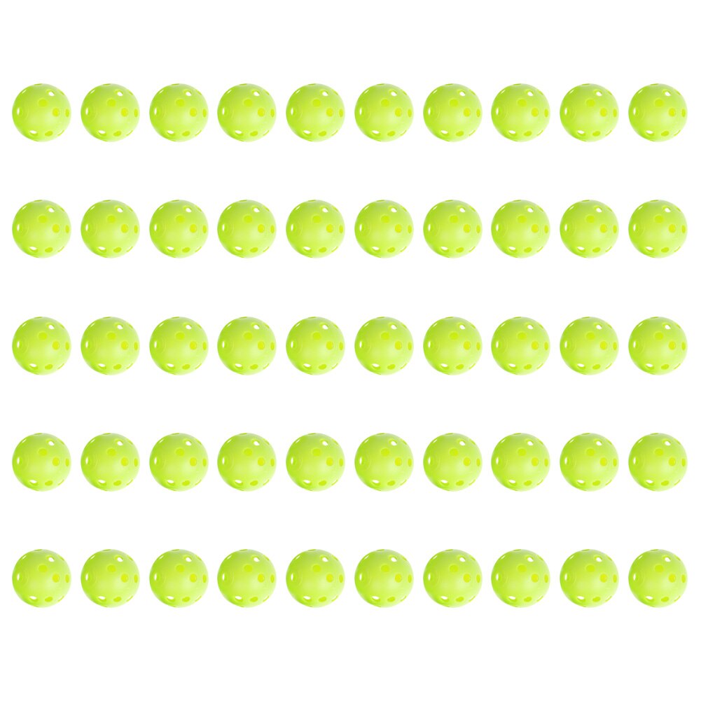 50pcs Green Golf Practice Balls Plastic Whiffle Airflow Hollow Sports Ball With 26pcs Holes Golf Accessories-ebowsos