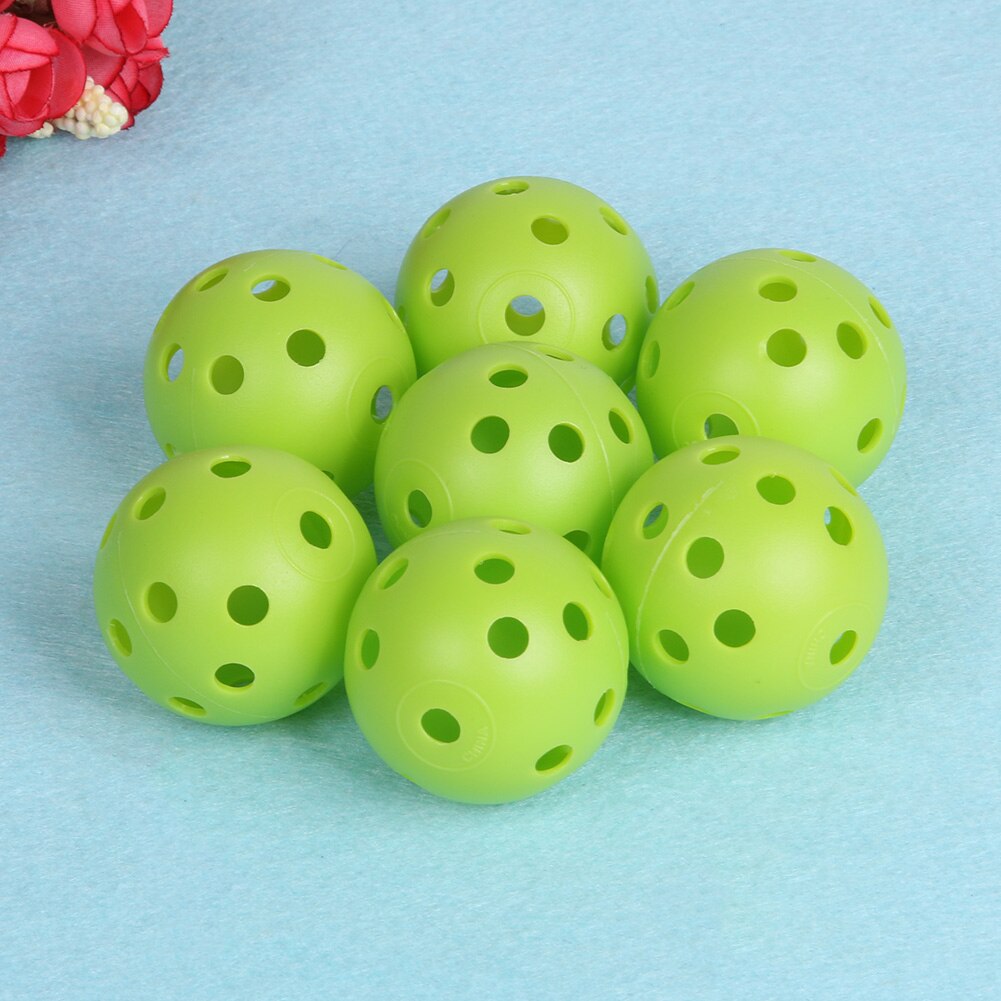 50pcs Green Golf Practice Balls Plastic Whiffle Airflow Hollow Sports Ball With 26pcs Holes Golf Accessories-ebowsos