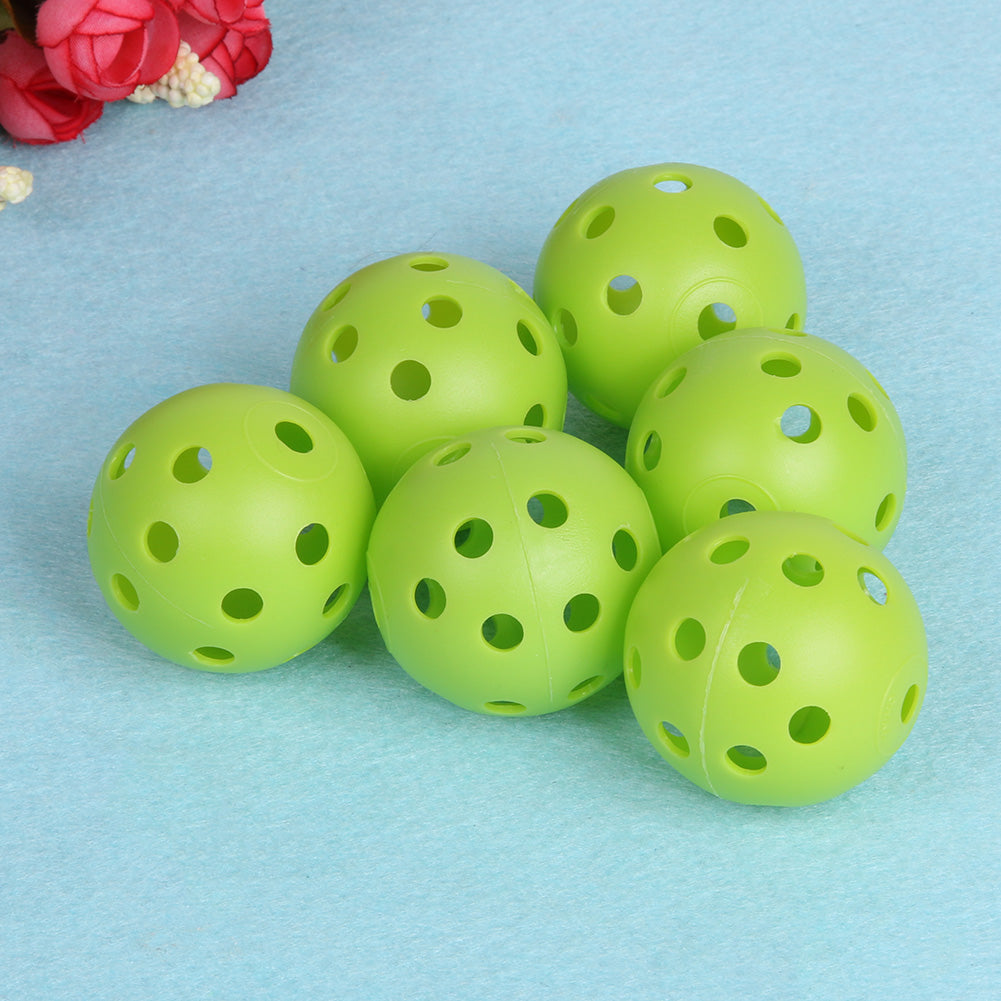 50pcs Green Golf Practice Balls Plastic Whiffle Airflow Hollow Sports Ball With 26pcs Holes Golf Accessories-ebowsos