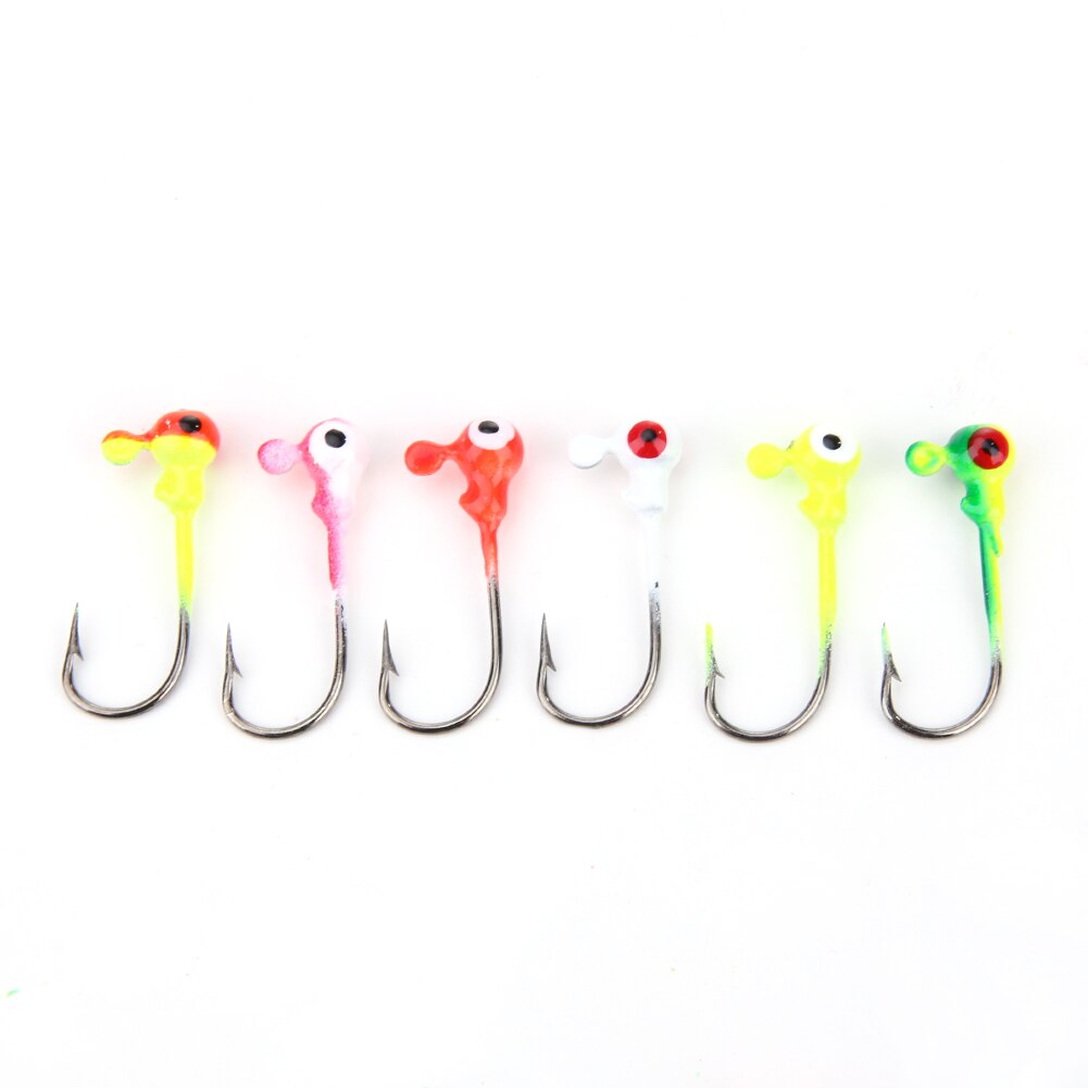 50pcs Lead Round Jigs Head Hook Fishing Lures Baits Jig Hooks Practical Fish Tackle Hooks Barbed Hooks Bait Sea Fish Kits-ebowsos