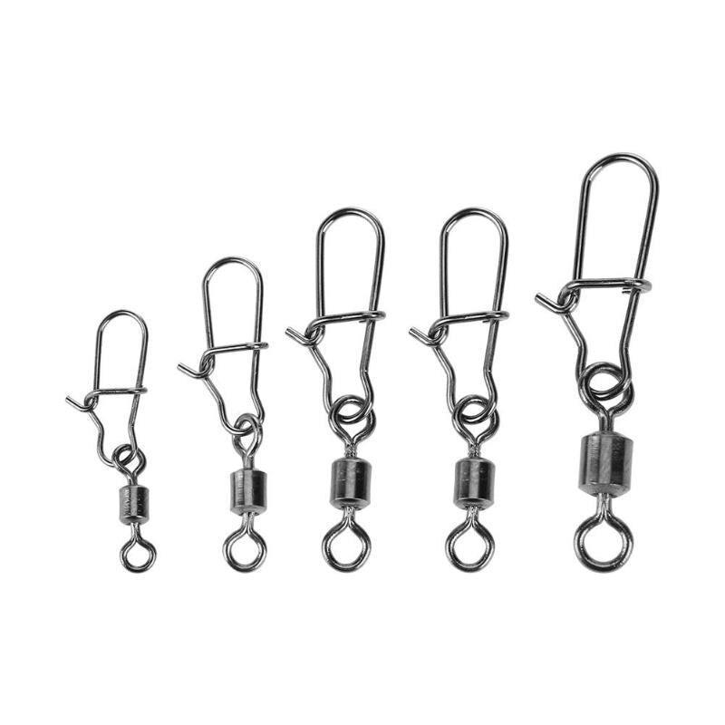 50pcs Swivels&Snap Fishing Connector Pin Clips high strength Metal jig Spoon Lure Spinner pin Lock Fishing Connector Pin Swivel-ebowsos