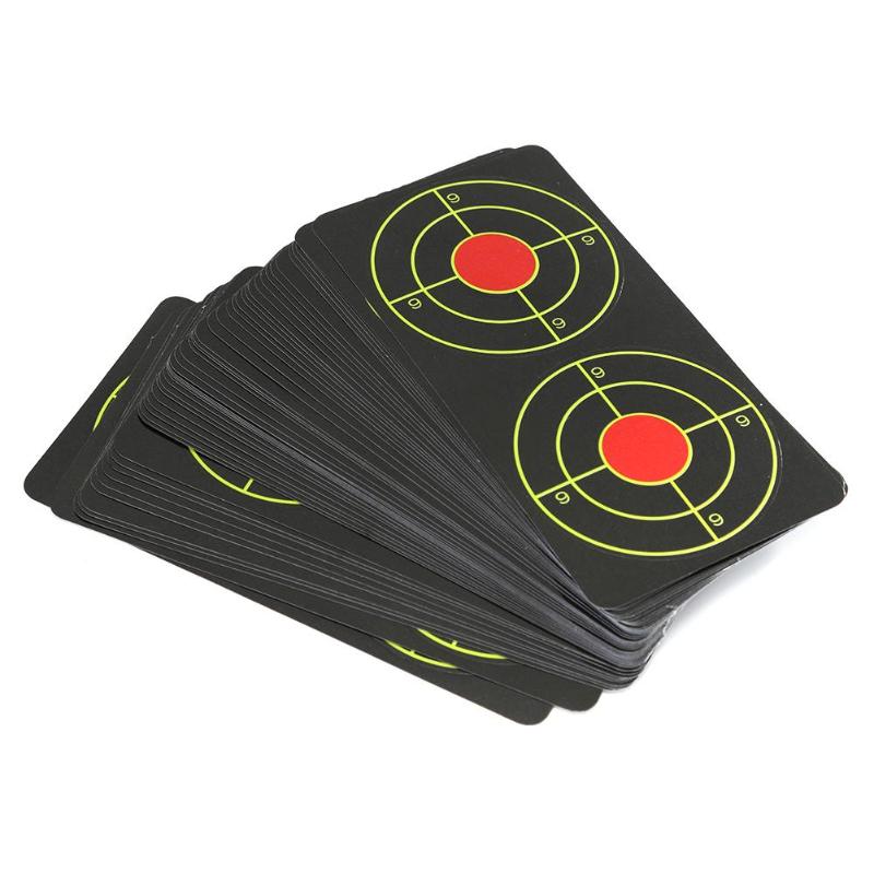 50pcs Targets Glow 6x6cm Reactive Splatter Paper Target for Hunting Train-ebowsos